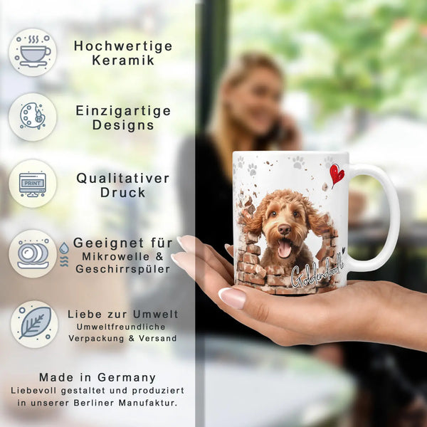 Tasse | Goldendoodle | braunes Fell | Verspielt & Intelligent | Hunderassen Kollektion Sunnywall