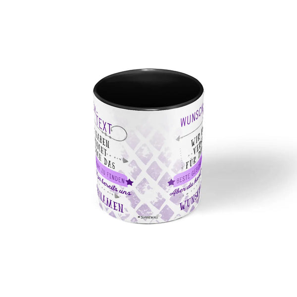 Tasse schwarz lila - Kaffeebecher Lieblingstasse Geburtstags-Tasse - individuell personalisiert (Kopie) (Kopie) Sunnywall