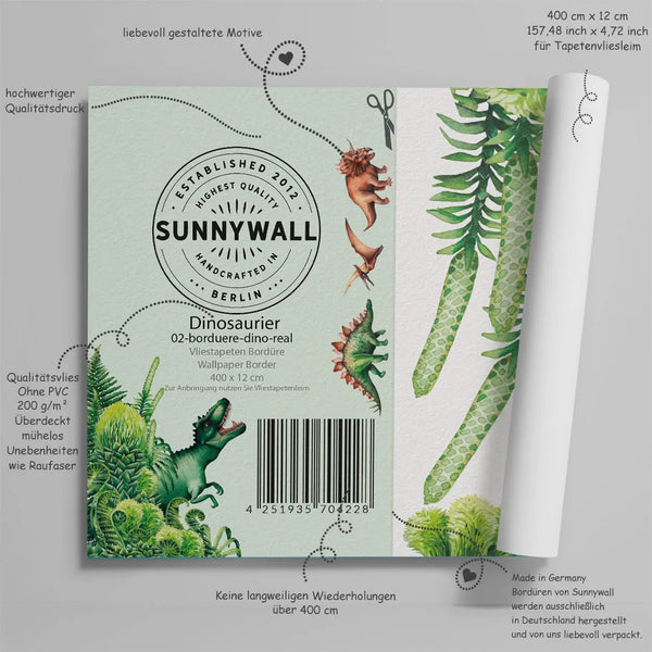 Wandbordüre Bordüre -Dinosaurier T-Rex Sunnywall