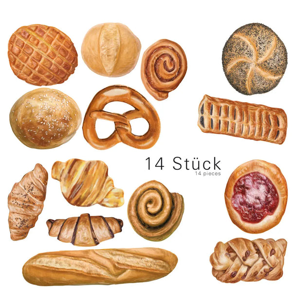 Wandtattoo Aufkleber Wandsticker Küche Genuss - 14 Motive Backwaren süß Sunnywall