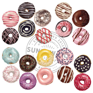 Wandtattoo Aufkleber Wandsticker Küche Genuss - 20 Motive Donuts Sunnywall