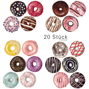 Wandtattoo Aufkleber Wandsticker Küche Genuss - 20 Motive Donuts Sunnywall