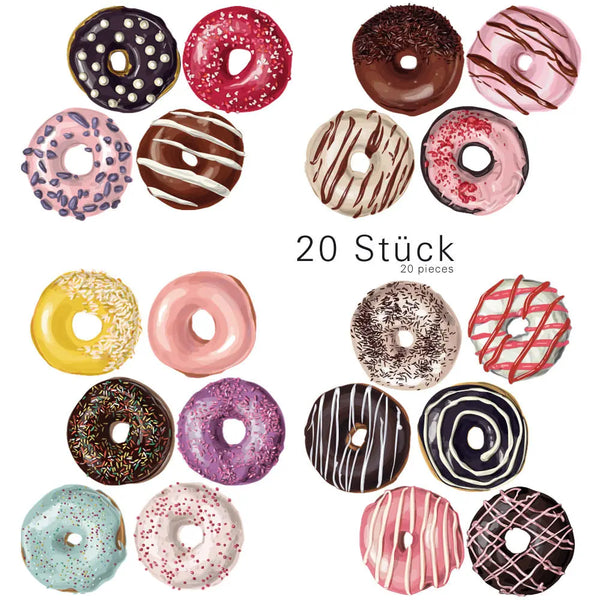 Wandtattoo Aufkleber Wandsticker Küche Genuss - 20 Motive Donuts Sunnywall