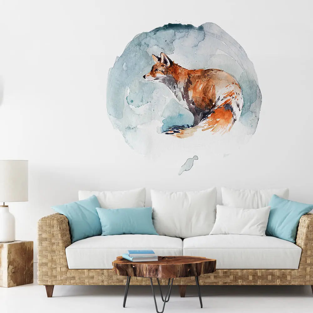 Wandtattoo - Fuchs im Schnee - Rundmotiv Sunnywall