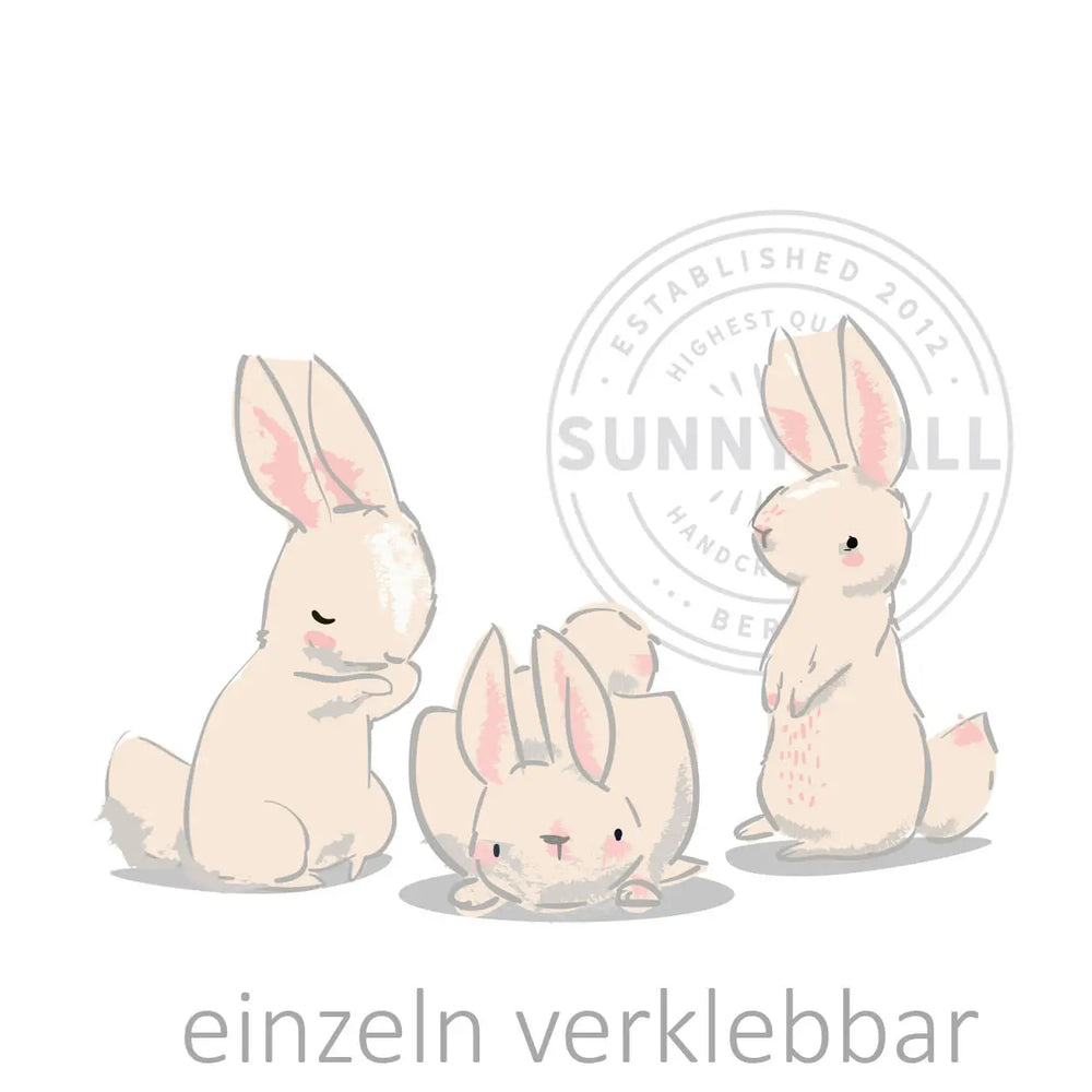 Wandtattoo - Hasen spielend - Wandsticker Aufkleber Sunnywall