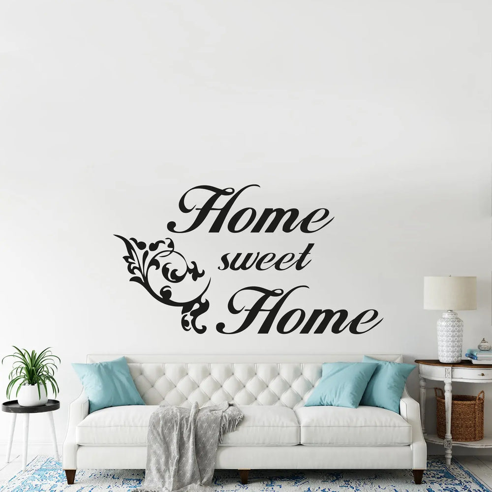 Wandtattoo - Home Sweet Home | Einfaches florales Ornament Sunnywall