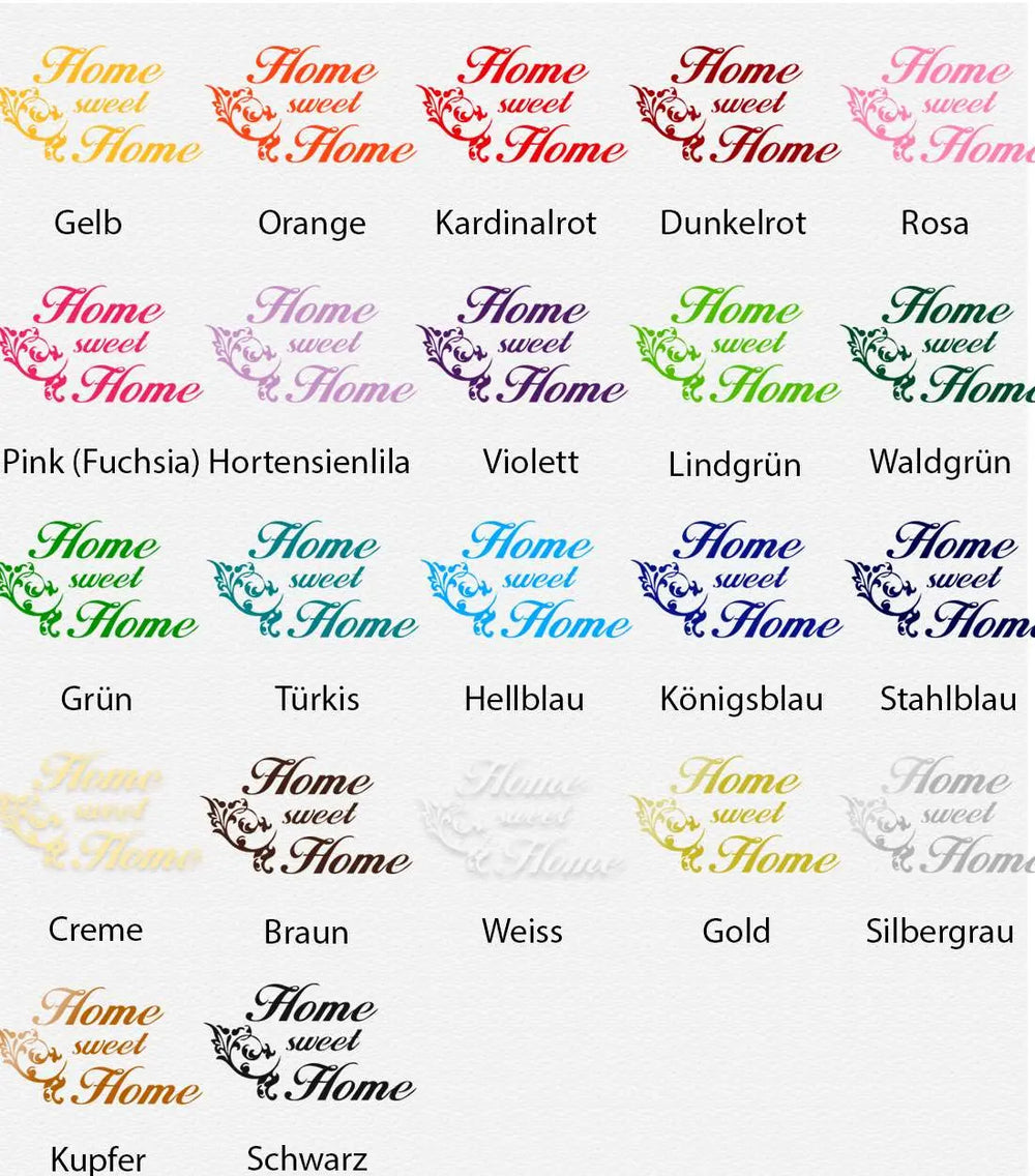Wandtattoo - Home Sweet Home | Einfaches florales Ornament Sunnywall