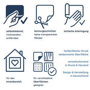 Wandtattoo Maritim Möwen – Buntes Wandsticker Set mit Anker, Flasche, Gitarre & Segelboot für Kinderzimmer