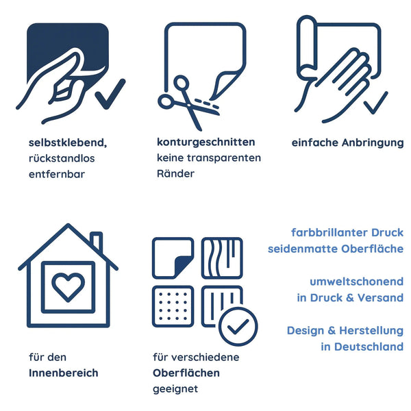Wandtattoo Maritim Möwen – Buntes Wandsticker Set mit Anker, Flasche, Gitarre & Segelboot für Kinderzimmer