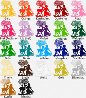 Wandtattoo - Märchen Brüderchen Schwesterchen Reh | Scherenschnitt Sunnywall