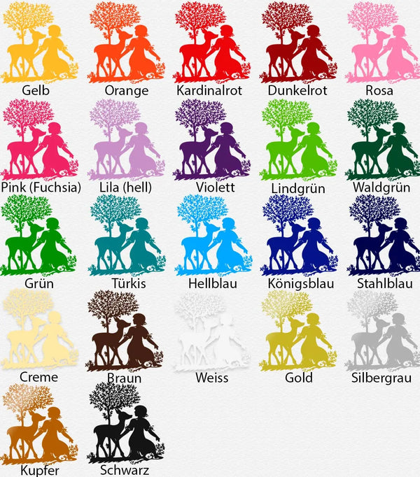 Wandtattoo - Märchen Brüderchen Schwesterchen Reh | Scherenschnitt Sunnywall