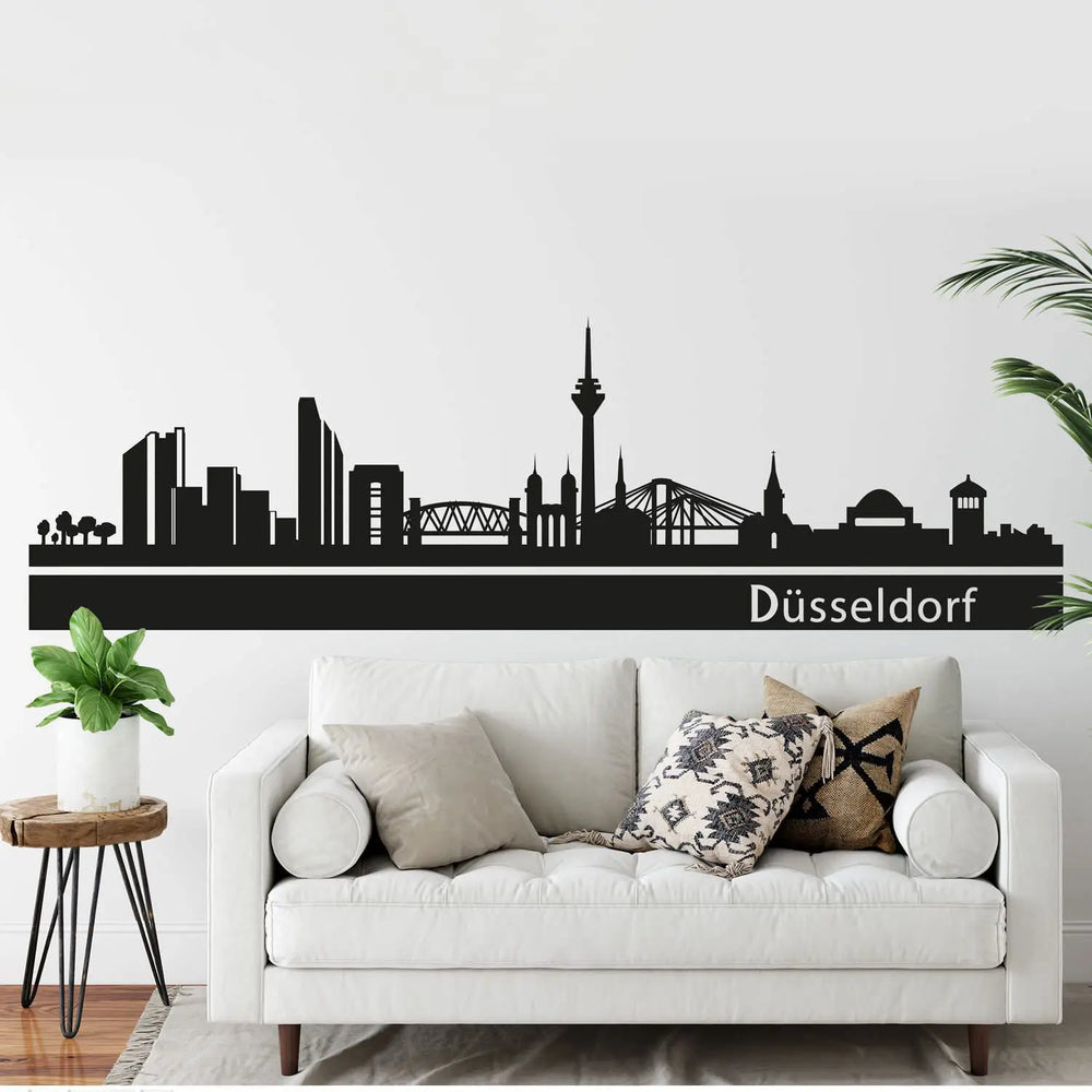 Wandtattoo - Skyline Stadt DÜSSELDORF Panorama Deutschland Sunnywall