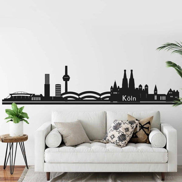 Wandtattoo - Skyline Stadt KÖLN Panorama Deutschland Sunnywall
