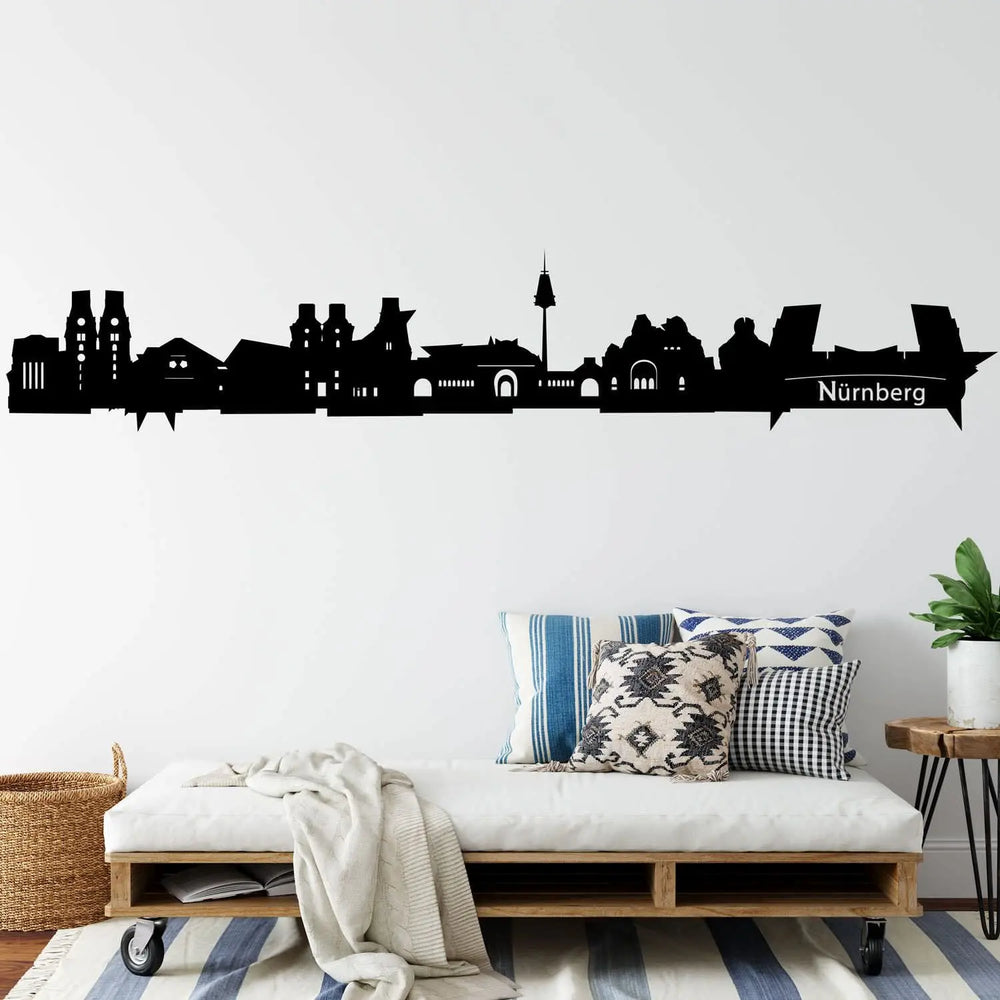Wandtattoo Skyline Stadt NÜRNBERG Panorama Deutschland Sunnywall
