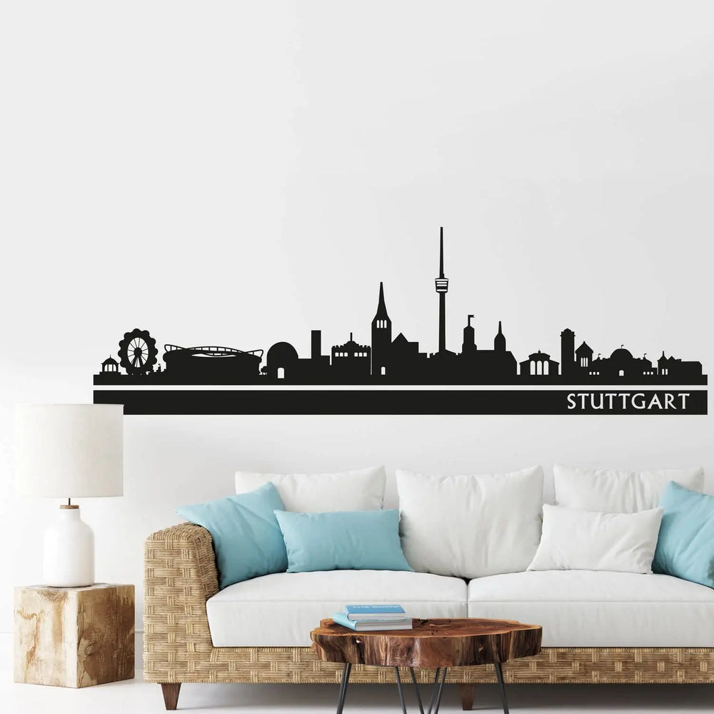 Wandtattoo Skyline Stadt STUTTGART Panorama Deutschland Sunnywall