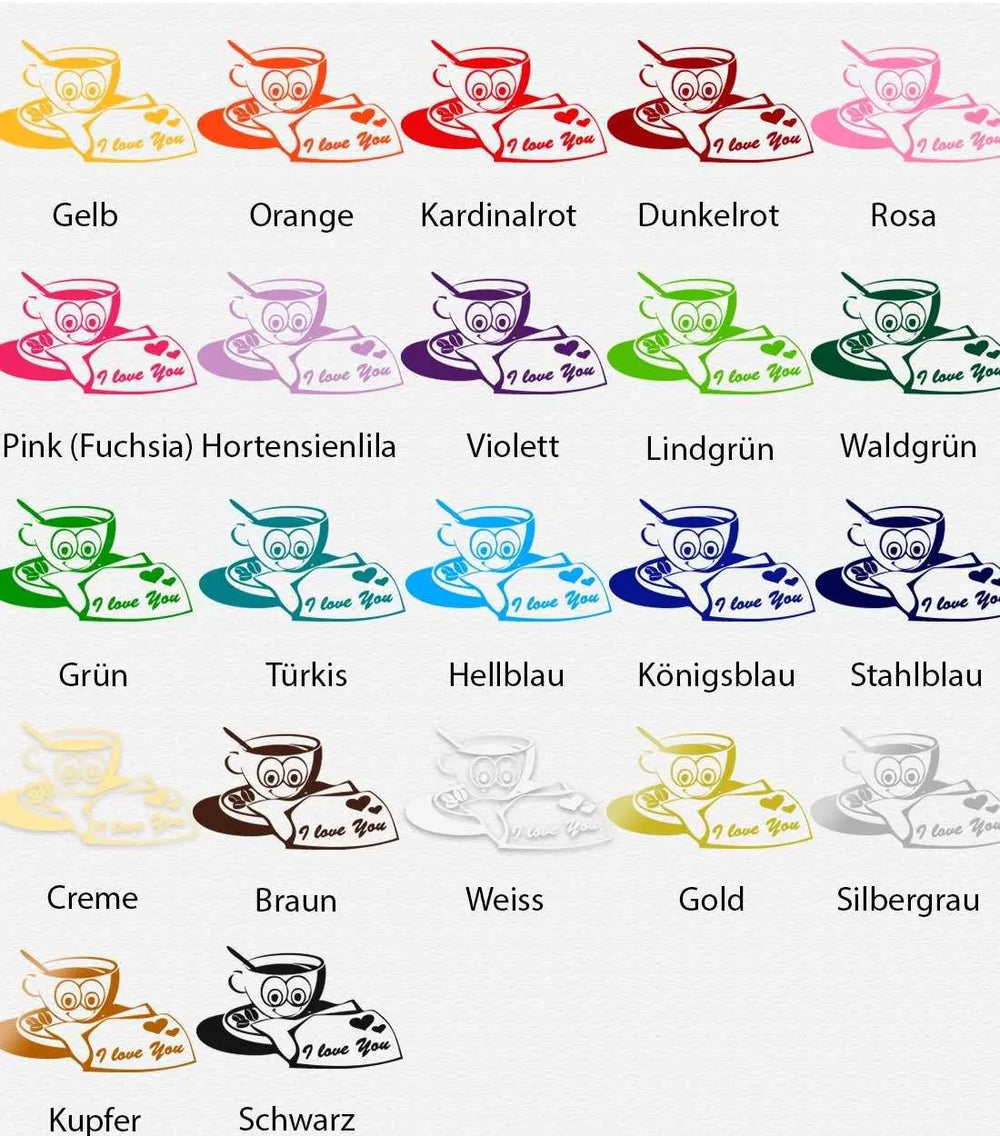 Wandtattoo Ted mit Liebesbrief Kaffeetasse Kaffee Sunnywall