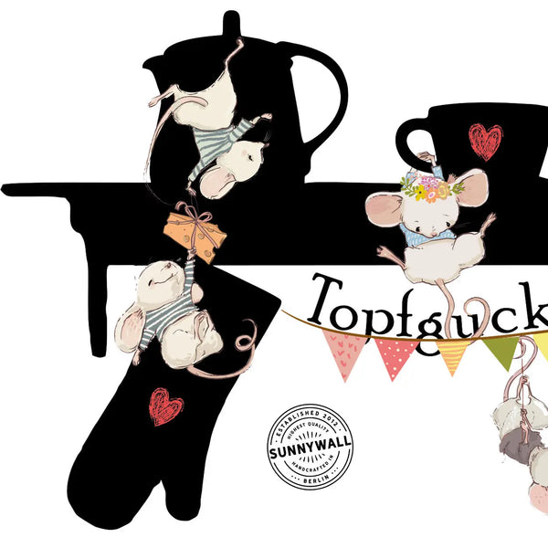 Wandtattoo Topfgucker Maus Mäuse Kochen Küche Essen Wandsticker bunt Sunnywall