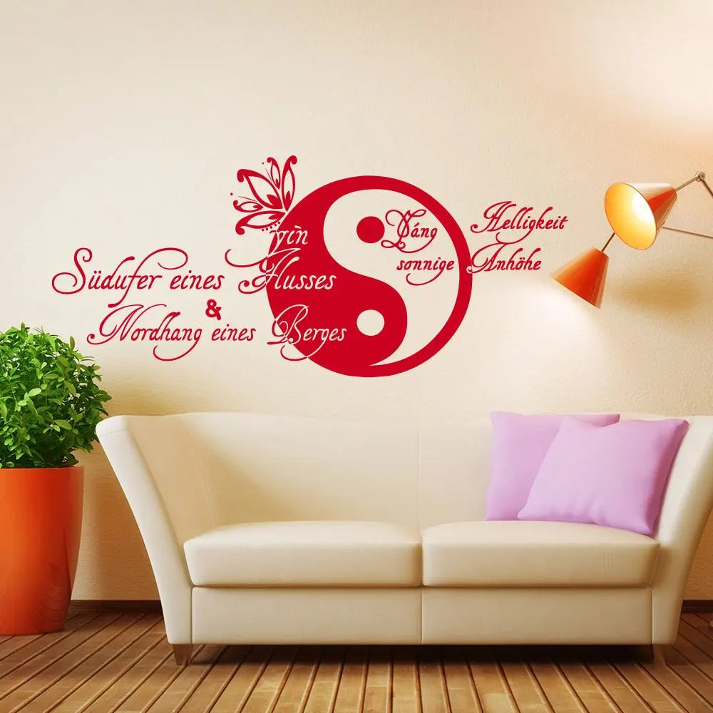Wandtattoo - Ying Südufer eines Flusses - Yang Anhöhe Helligkeit Sunnywall