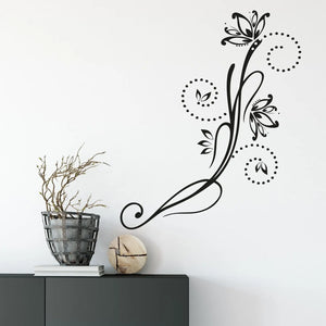 Wandtattoo | Blumenranke Ranke zarte Blüten | Paisley Muster Sunnywall