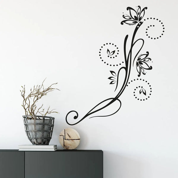 Wandtattoo | Blumenranke Ranke zarte Blüten | Paisley Muster Sunnywall