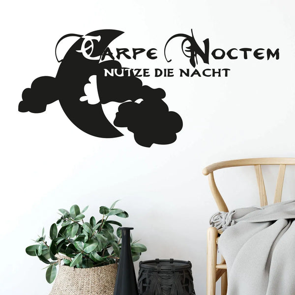 Wandtattoo | Carpe Noctem - Nutze die Nacht | Schriftzug Spruch Sunnywall