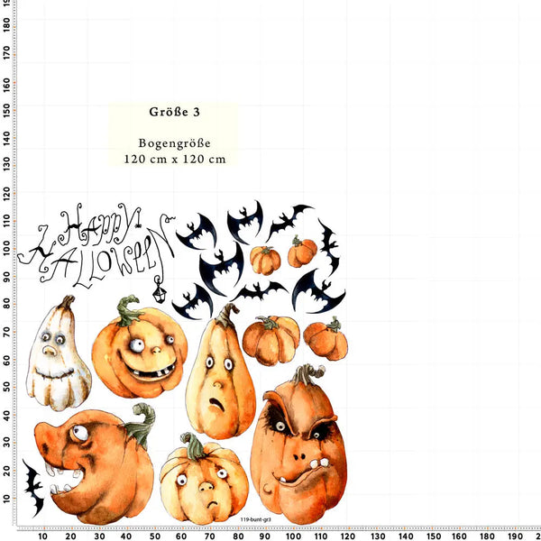 Wandtattoo | Halloween Kürbis Set | Aufkleber Wandsticker Sunnywall