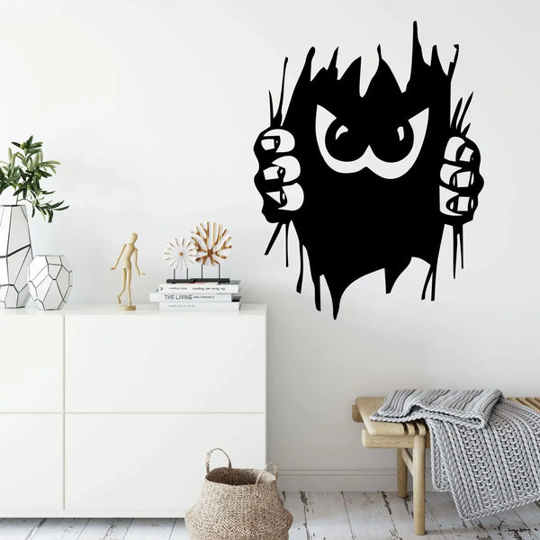 Wandtattoo | Hausdämon in der Wand | Dämon Halloween Wandaufkleber Sunnywall