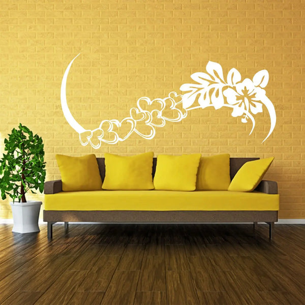 Wandtattoo |  Herz Hibiskus Tribal | Liebe Love Sunnywall
