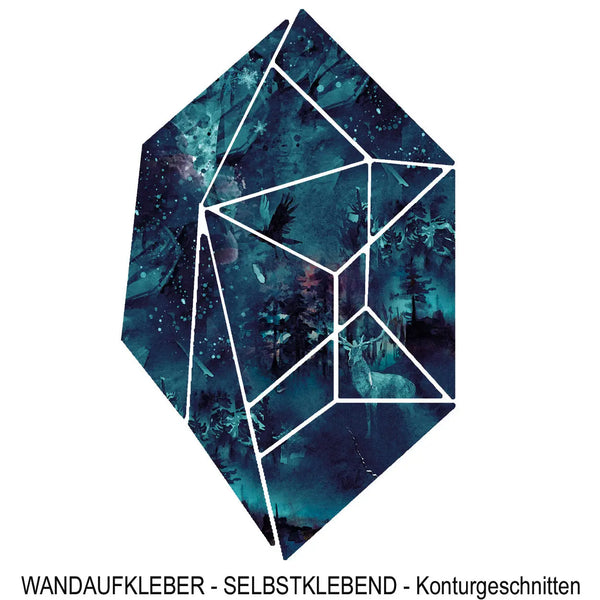 Wandtattoo | Hirsch im Wald mit Sternenbilder | geometrisch Sunnywall