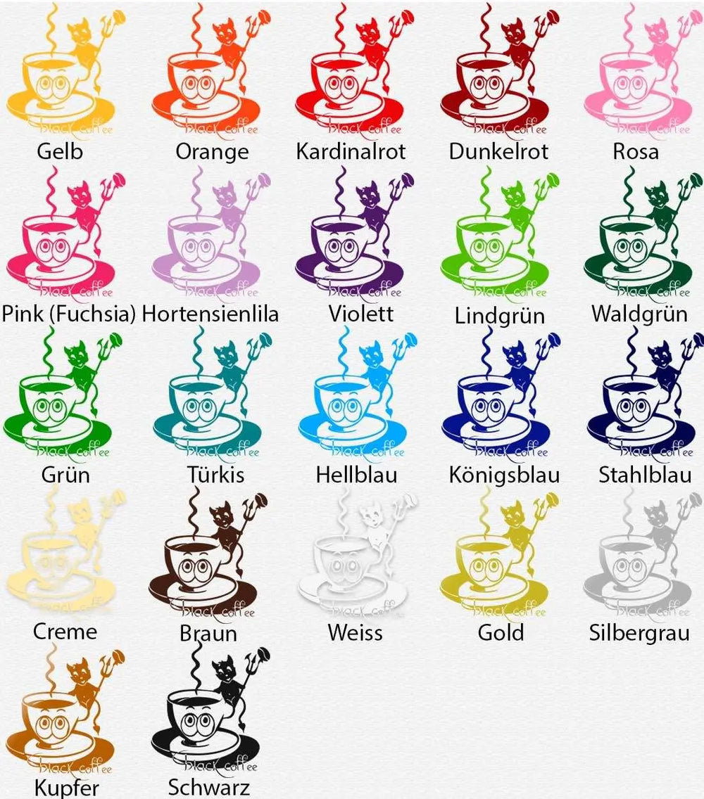 Wandtattoo | Kaffee Ted Kaffeetasse mit Teufelchen - Black Coffee Sunnywall