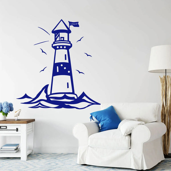 Wandtattoo | Leuchtturm | Küste Möwen und Meer Sunnywall