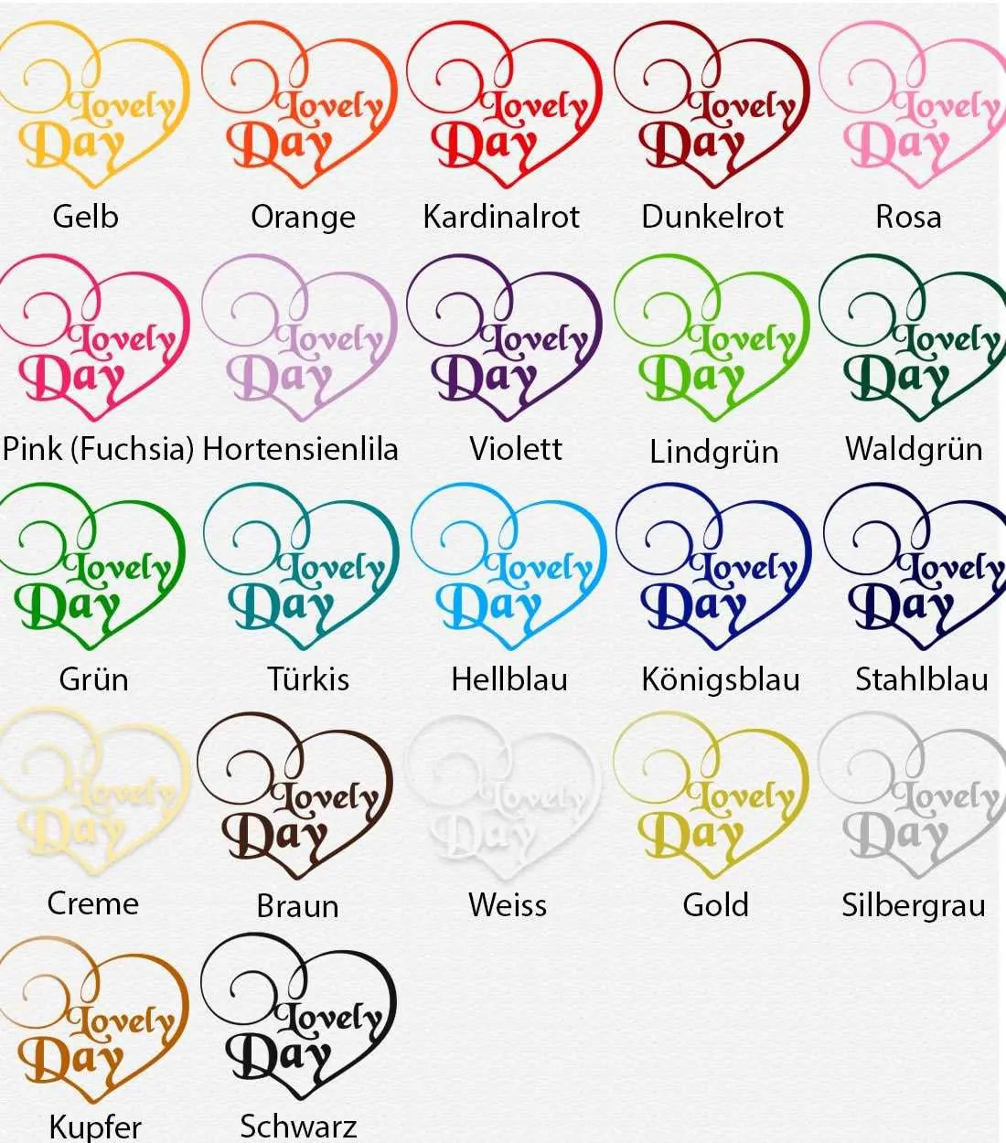 Wandtattoo | Lovely Day | I love you - Ich liebe Dich Sunnywall