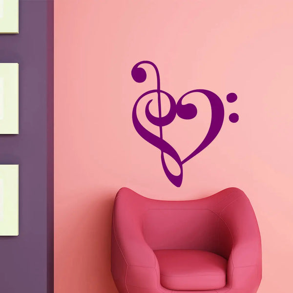 Wandtattoo | Musik Herz Notenschlüssel | Herznote Liebe Sunnywall
