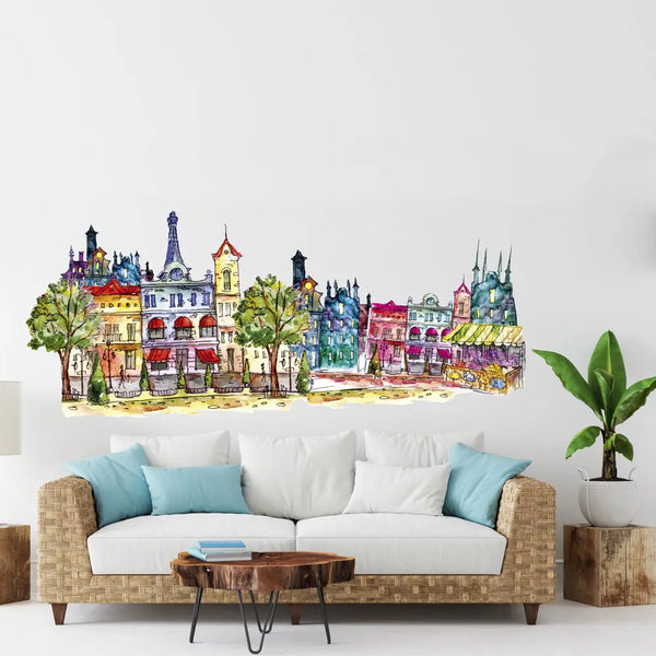 Wandtattoo |  Paris | Urban Sketching Aquarell Sunnywall