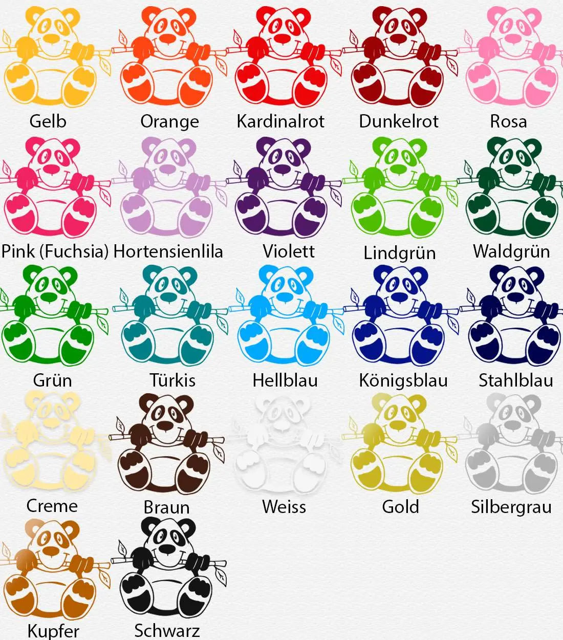 Wandtattoo | Süßer Panda Bär mit Bambus | Wandaufkleber Kinderzimmer Sunnywall