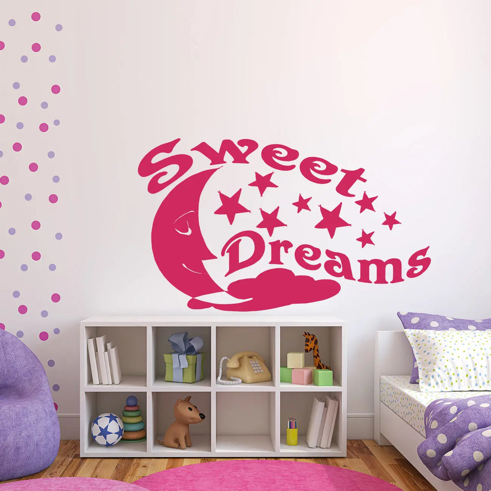 Wandtattoo | Sweet Dreams - süße Träume | Mond und Sterne Sunnywall