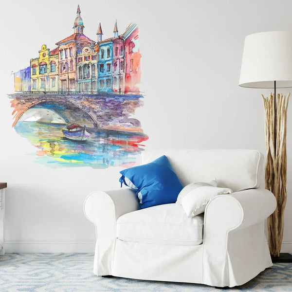 Wandtattoo |  Venedig | Urban Sketching Aquarell Sunnywall