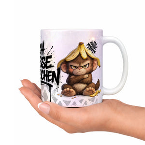 Affe Tasse „Ich hasse Menschen“ – Lustige Kaffeetasse - Sunnywall - Individualität trifft Design