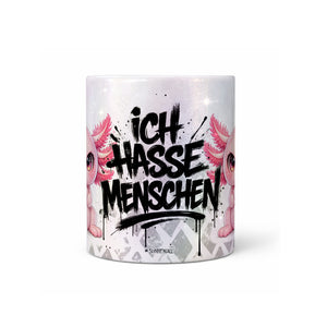 Axolotl Tasse „Ich hasse Menschen“ – Lustige Kaffeetasse - Sunnywall - Individualität trifft Design