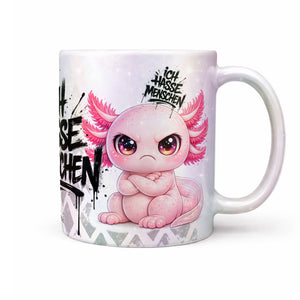 Axolotl Tasse „Ich hasse Menschen“ – Lustige Kaffeetasse - Sunnywall - Individualität trifft Design