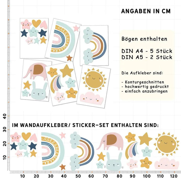 Baby Illustrationen - Wandtattoo Kinderzimmer Baby Wandaufkleber - Sunnywall - Individualität trifft Design