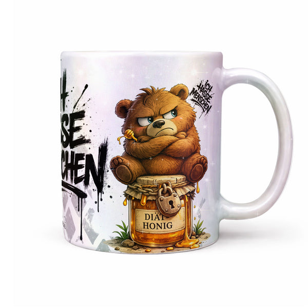 Bär Tasse „Ich hasse Menschen“ – Lustige Kaffeetasse - Sunnywall - Individualität trifft Design