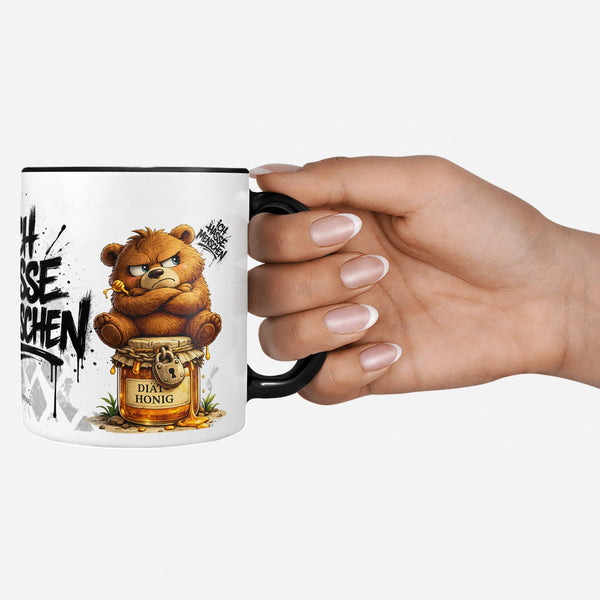 Bär Tasse „Ich hasse Menschen“ – Lustige Kaffeetasse - Sunnywall - Individualität trifft Design
