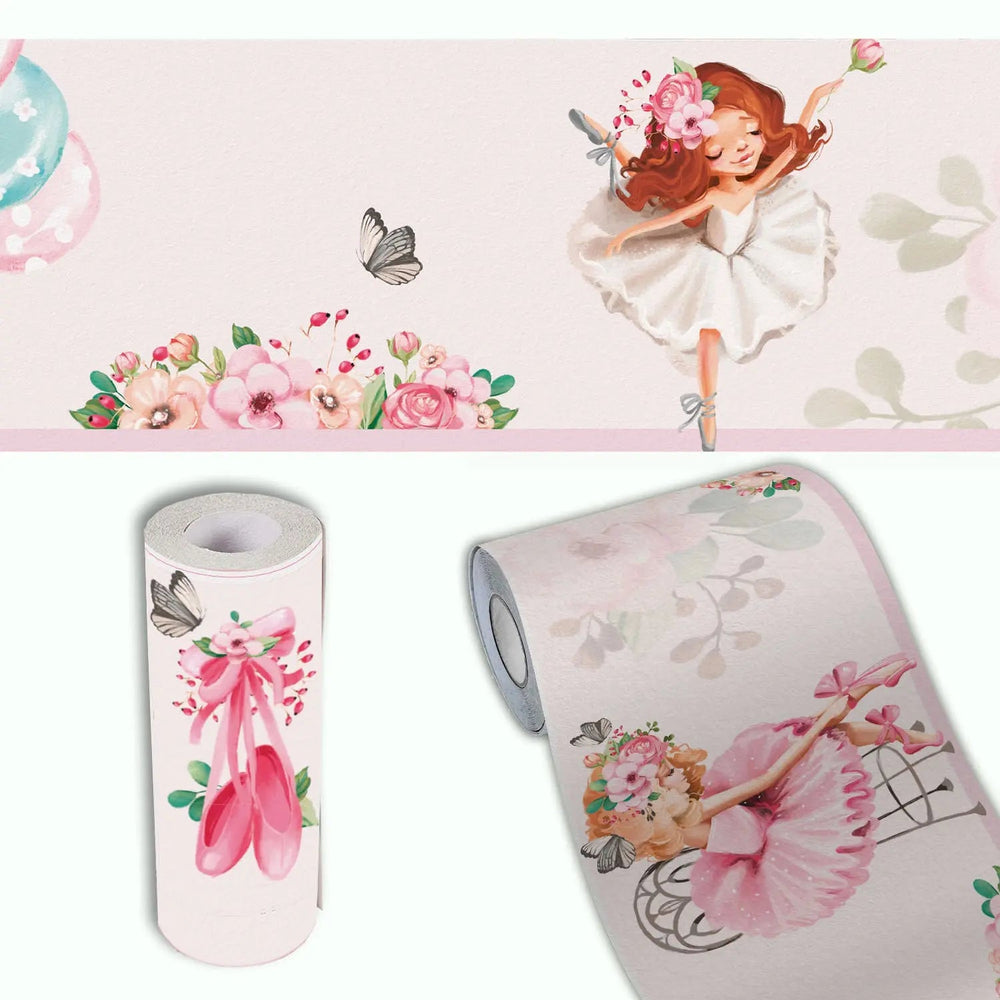 Ballerina Bordüre Vliestapete Wandbordüre für Kinderzimmer - Sunnywall - Individualität trifft Design