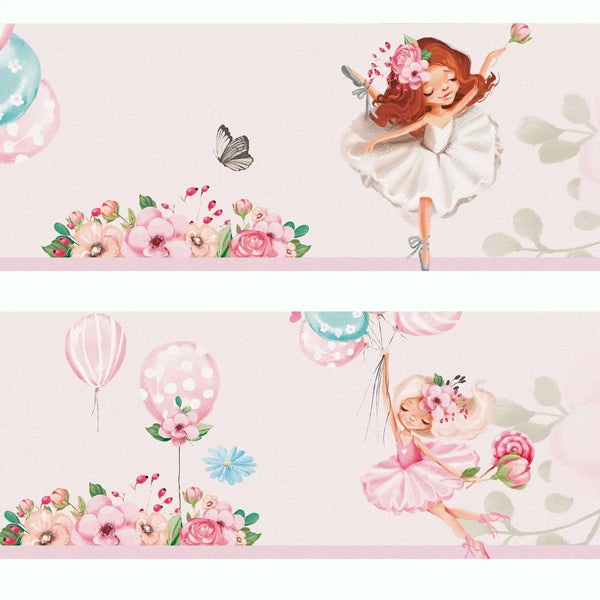 Ballerina Bordüre Vliestapete Wandbordüre für Kinderzimmer - Sunnywall - Individualität trifft Design