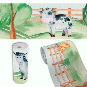 Bauernhof Bordüre Vliestapete für Kinderzimmer Tiere - Sunnywall - Individualität trifft Design