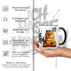 Capybara Tasse „Ich hasse Menschen“ – Lustige Kaffeetasse - Sunnywall - Individualität trifft Design