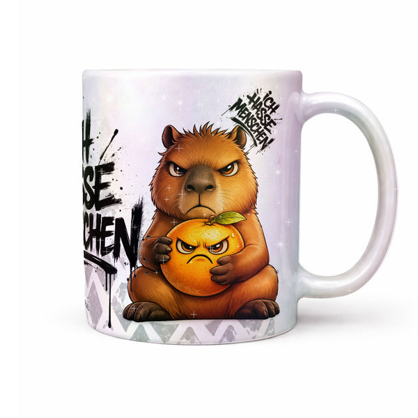 Capybara Tasse „Ich hasse Menschen“ – Lustige Kaffeetasse - Sunnywall - Individualität trifft Design