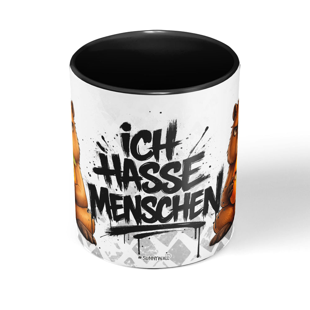 Capybara Tasse „Ich hasse Menschen“ – Lustige Kaffeetasse - Sunnywall - Individualität trifft Design