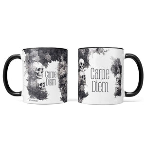 Carpe Diem Kaffeetasse mit Totenkopf Statement Design - Sunnywall - Individualität trifft Design